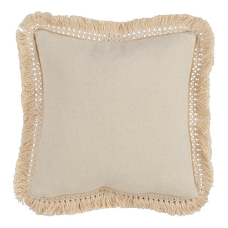 Fringe Lace Appliqué Throw Pillow