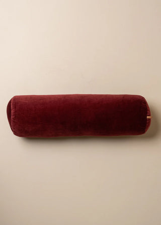 Burgundy Velvet Structured Bolster