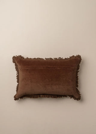 Chocolate Velvet Lumbar Cushion